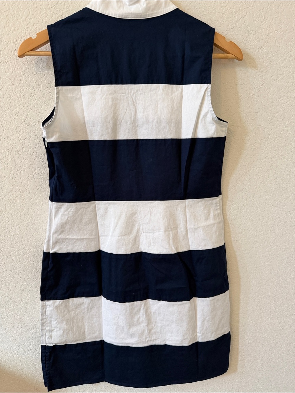 STS Sail to Sable Classic Navy Stripe Sleeveless shift Tunic Dress S Nautical - Picture 8 of 12